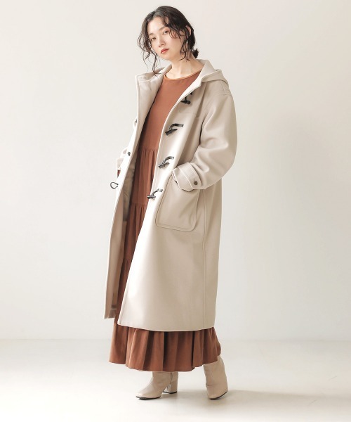 Bab（バブ）の「【WEB限定】ロングフーディーダッフルコート（ダッフルコート・レディース・ブラック/ベージュ/アイボリー・38）」の5枚目の写真