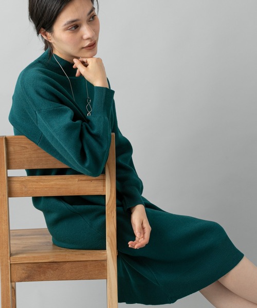 prose verse(プロズヴェール)の「バックスリットニットワンピ(ワンピース・レディース・キャメル/グレー/グリーン/ブラック・フリ-)」の4枚目の写真