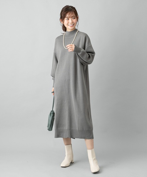 prose verse(プロズヴェール)の「バックスリットニットワンピ(ワンピース・レディース・キャメル/グレー/グリーン/ブラック・フリ-)」の9枚目の写真