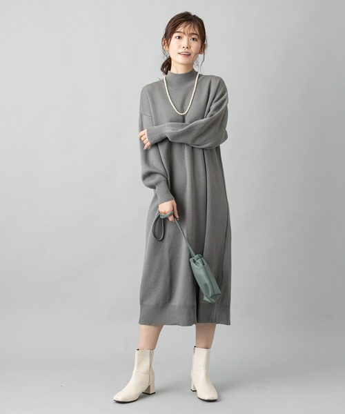 prose verse(プロズヴェール)の「バックスリットニットワンピ(ワンピース・レディース・キャメル/グレー/グリーン/ブラック・フリ-)」の10枚目の写真