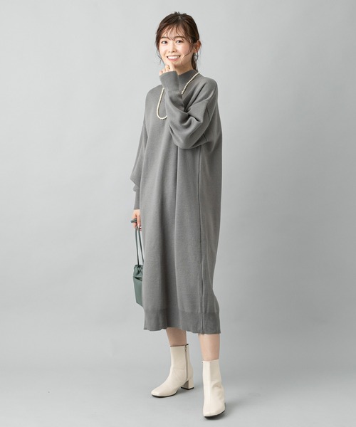 prose verse(プロズヴェール)の「バックスリットニットワンピ(ワンピース・レディース・キャメル/グレー/グリーン/ブラック・フリ-)」の11枚目の写真