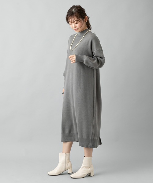 prose verse(プロズヴェール)の「バックスリットニットワンピ(ワンピース・レディース・キャメル/グレー/グリーン/ブラック・フリ-)」の12枚目の写真