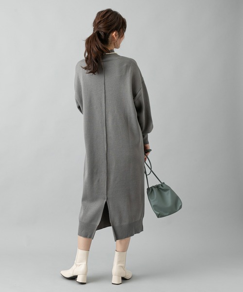 prose verse(プロズヴェール)の「バックスリットニットワンピ(ワンピース・レディース・キャメル/グレー/グリーン/ブラック・フリ-)」の16枚目の写真