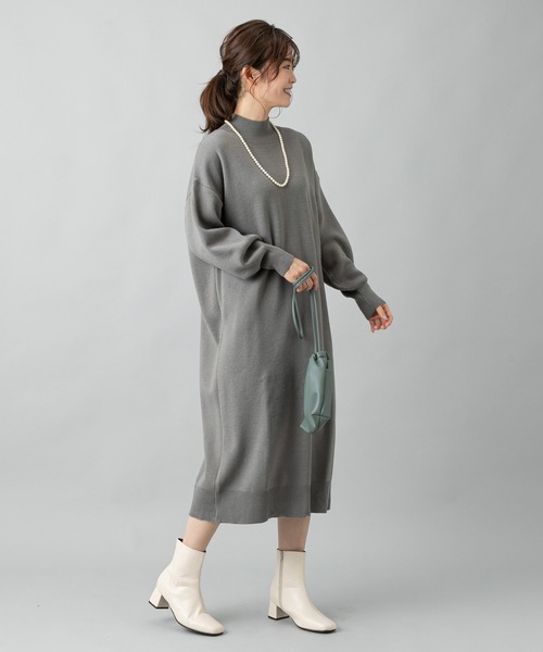 prose verse(プロズヴェール)の「バックスリットニットワンピ(ワンピース・レディース・キャメル/グレー/グリーン/ブラック・フリ-)」の19枚目の写真