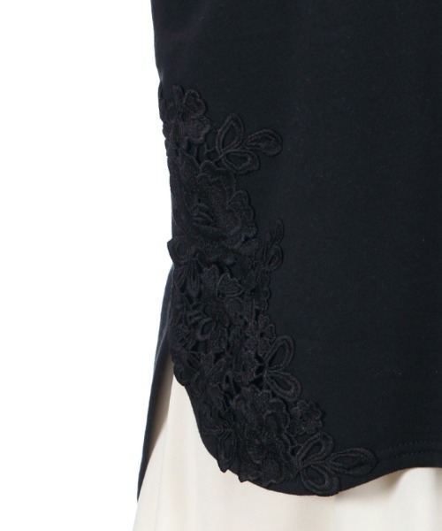 axes femme（アクシーズファム）の「立体モチーフレースＰＯ（Tシャツ/カットソー・レディース・サックスブルー/ブラック/ベージュ・MEDIUM）」の11枚目の写真