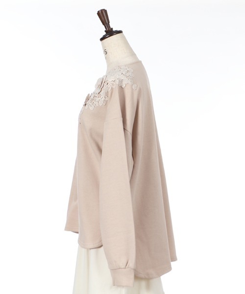 axes femme（アクシーズファム）の「立体モチーフレースＰＯ（Tシャツ/カットソー・レディース・サックスブルー/ブラック/ベージュ・MEDIUM）」の15枚目の写真
