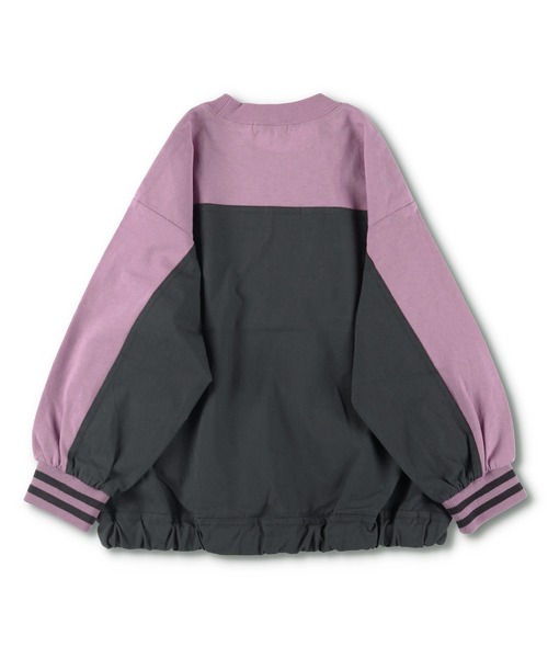 BRANSHES(ブランシェス)の「異素材切替長袖Tシャツ(Tシャツ/カットソー・キッズ・パープル/グレー・90cm/110cm/140cm/130cm/150cm/120cm/100cm)」の6枚目の写真