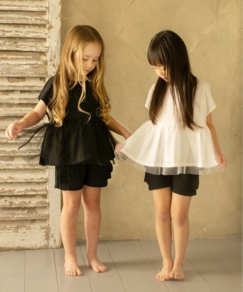 Rora(ローラ)の「メル トップス(2color)(Tシャツ/カットソー・キッズ・ブラック/ホワイト・140/120/100/130/110)」の4枚目の写真