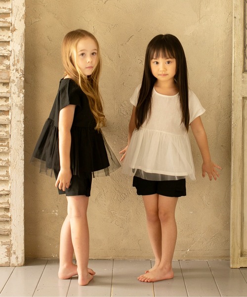 Rora(ローラ)の「メル トップス(2color)(Tシャツ/カットソー・キッズ・ブラック/ホワイト・140/120/100/130/110)」の5枚目の写真