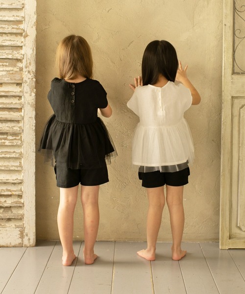 Rora(ローラ)の「メル トップス(2color)(Tシャツ/カットソー・キッズ・ブラック/ホワイト・140/120/100/130/110)」の6枚目の写真