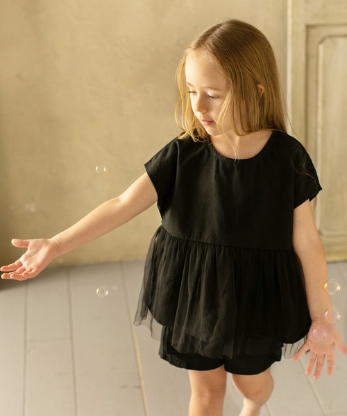 Rora(ローラ)の「メル トップス(2color)(Tシャツ/カットソー・キッズ・ブラック/ホワイト・140/120/100/130/110)」の8枚目の写真