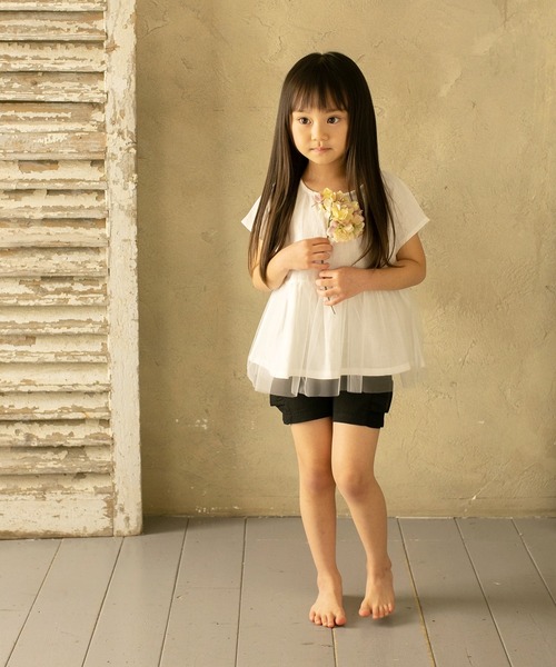 Rora(ローラ)の「メル トップス(2color)(Tシャツ/カットソー・キッズ・ブラック/ホワイト・140/120/100/130/110)」の13枚目の写真
