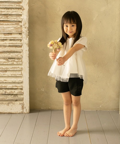 Rora(ローラ)の「メル トップス(2color)(Tシャツ/カットソー・キッズ・ブラック/ホワイト・140/120/100/130/110)」の14枚目の写真
