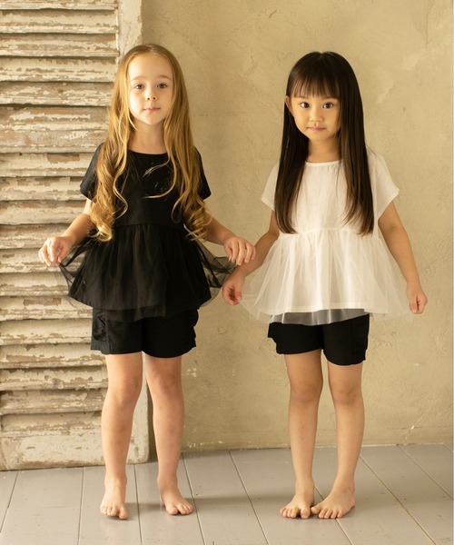 Rora(ローラ)の「メル トップス(2color)(Tシャツ/カットソー・キッズ・ブラック/ホワイト・140/120/100/130/110)」の3枚目の写真