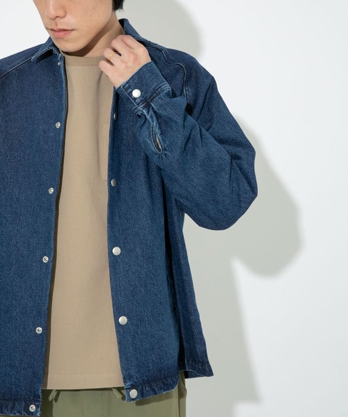 ITEMS URBANRESEARCH（アイテムズ アーバンリサーチ）の「デニムコーチジャケット（デニムジャケット・メンズ・ブラック/オフホワイト/ブルー・MEDIUM/LARGE）」の6枚目の写真
