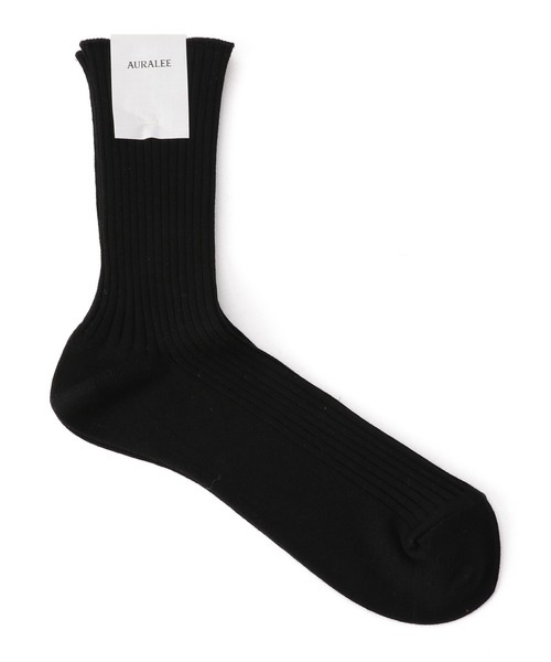 AURALEE（オーラリー）の「AURALEE / ハイゲージソックス（ソックス/靴下・メンズ・ブラック/クリアグリーン/ホワイト・FREE）」の2枚目の写真