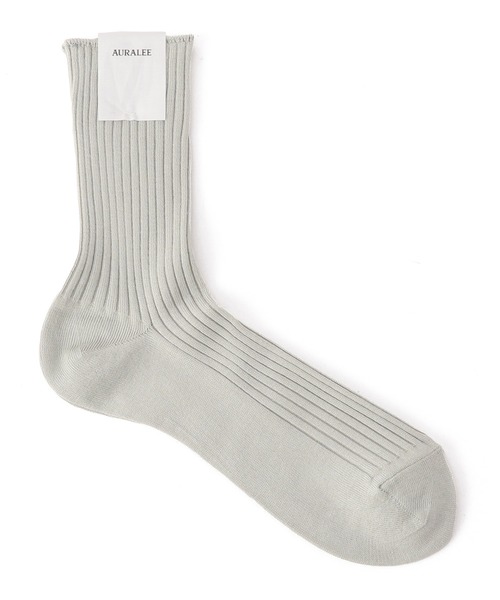 AURALEE（オーラリー）の「AURALEE / ハイゲージソックス（ソックス/靴下・メンズ・ブラック/クリアグリーン/ホワイト・FREE）」の3枚目の写真