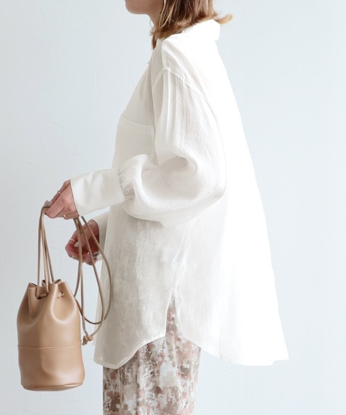 reca（レカ）の「シアーボイルCPOシャツ（シャツ/ブラウス・レディース・オフホワイト/イエロー/グレイッシュベージュ・M）」の12枚目の写真