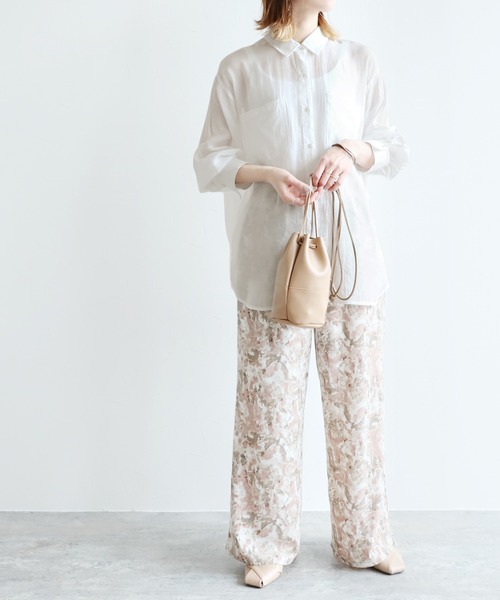 reca（レカ）の「シアーボイルCPOシャツ（シャツ/ブラウス・レディース・オフホワイト/イエロー/グレイッシュベージュ・M）」の16枚目の写真