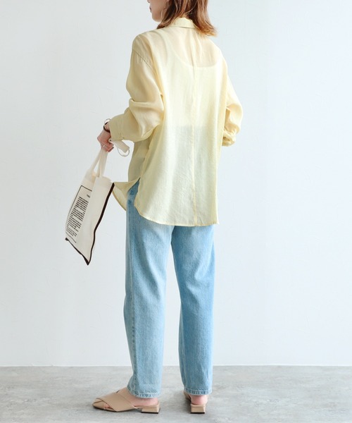 reca（レカ）の「シアーボイルCPOシャツ（シャツ/ブラウス・レディース・オフホワイト/イエロー/グレイッシュベージュ・M）」の19枚目の写真