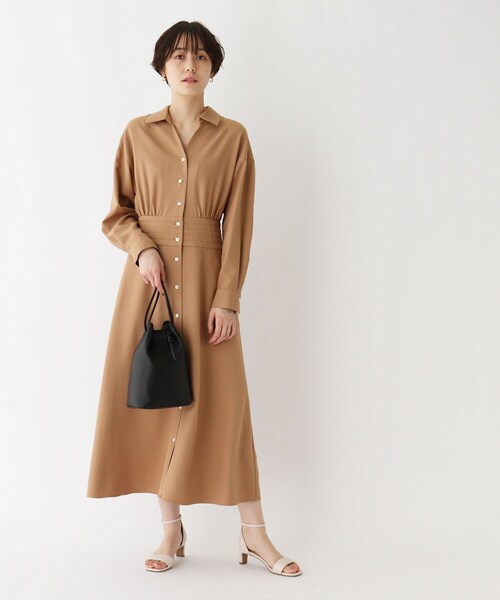 OPAQUE.CLIP(オペークドットクリップ)の「◆シュリンククルミハトメ巾着バッグ【軽量】(ショルダーバッグ・レディース・ブラック/オフホワイト/ベージュ/レンガ・00)」の8枚目の写真