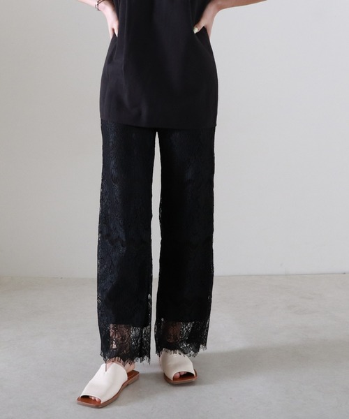 Cheek（チーク）の「シアーレースパンツ（その他パンツ・レディース・キャメル/ブラック/アイボリー・MEDIUM）」の3枚目の写真