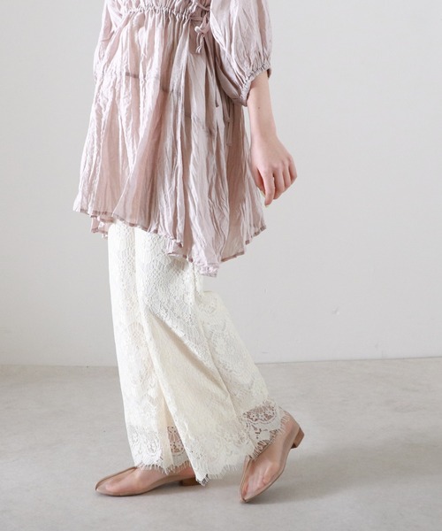 Cheek（チーク）の「シアーレースパンツ（その他パンツ・レディース・キャメル/ブラック/アイボリー・MEDIUM）」の8枚目の写真