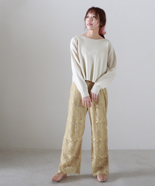 Cheek（チーク）の「シアーレースパンツ（その他パンツ・レディース・キャメル/ブラック/アイボリー・MEDIUM）」の14枚目の写真