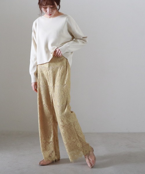 Cheek（チーク）の「シアーレースパンツ（その他パンツ・レディース・キャメル/ブラック/アイボリー・MEDIUM）」の15枚目の写真