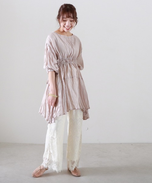 Cheek（チーク）の「シアーレースパンツ（その他パンツ・レディース・キャメル/ブラック/アイボリー・MEDIUM）」の6枚目の写真