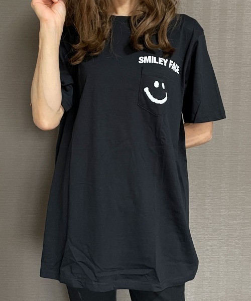 GGD（ジージーディー）の「SMILEYFACE カラフル タイダイ クルーネック 半袖Tシャツ COOL&DRY（Tシャツ/カットソー・レディース・ホワイト系その他/ネイビー系/ホワイト/ブラック系その他/グリーン/ブラック/ネイビー系1/グリーン系その他/ブラック系その他3/ピンク/ホワイト系その他3/ベージュ・M/LL/L）」の7枚目の写真