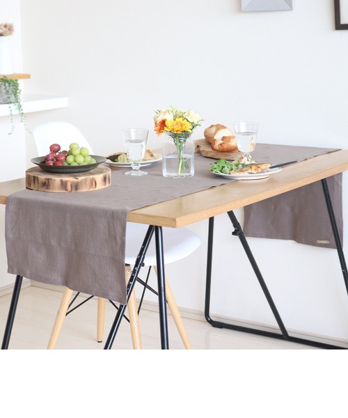 Jubilee（ジュビリー）の「洗いざらし 天然麻 100% ストーンウォッシュ 吸水速乾 テーブルランナー（ランチョンマット/テーブルウェア・レディース・キャメル/マスタード/レッド/ナチュラル/ブラック/バーガンディー/カーキ/グレー/グレイッシュベージュ/ネイビー/ローズ/ホワイト/スカイブルー/ブラウン/ブルー・FREE）」の6枚目の写真