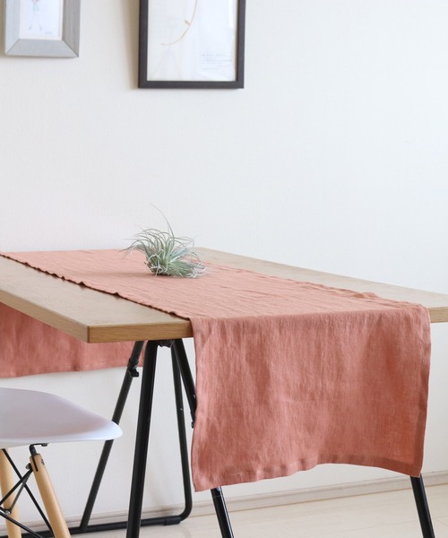 Jubilee（ジュビリー）の「洗いざらし 天然麻 100% ストーンウォッシュ 吸水速乾 テーブルランナー（ランチョンマット/テーブルウェア・レディース・キャメル/マスタード/レッド/ナチュラル/ブラック/バーガンディー/カーキ/グレー/グレイッシュベージュ/ネイビー/ローズ/ホワイト/スカイブルー/ブラウン/ブルー・FREE）」の20枚目の写真