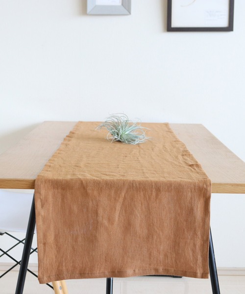 Jubilee（ジュビリー）の「洗いざらし 天然麻 100% ストーンウォッシュ 吸水速乾 テーブルランナー（ランチョンマット/テーブルウェア・レディース・キャメル/マスタード/レッド/ナチュラル/ブラック/バーガンディー/カーキ/グレー/グレイッシュベージュ/ネイビー/ローズ/ホワイト/スカイブルー/ブラウン/ブルー・FREE）」の21枚目の写真