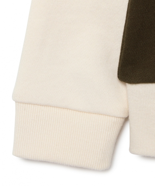 green label relaxing（グリーンレーベルリラクシング）の「【KIDS】ウラケ SMILE ラグラン ロングスリーブ（スウェット・キッズ・オリーブ/ネイビー・95/125/115/105/135）」の5枚目の写真