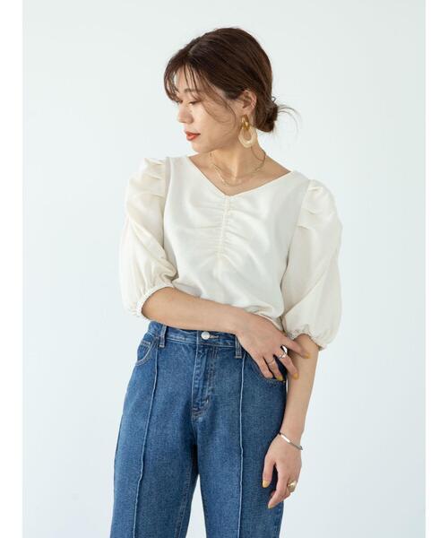 ELENCARE DUE(エレンカーレデュエ)の「・ELENCARE DUE 2wayジャカードブラウス*(シャツ/ブラウス・レディース・ブラック/パープル/イエロー/アイボリー・FREE)」の21枚目の写真