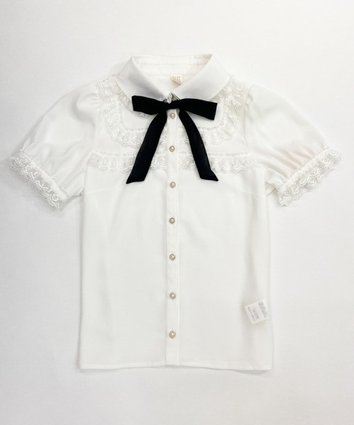 Secret Honey（シークレットハニー）の「ダブルレースヨークブラウス（シャツ/ブラウス・レディース・オフホワイト/ライトブルー・MEDIUM）」の5枚目の写真