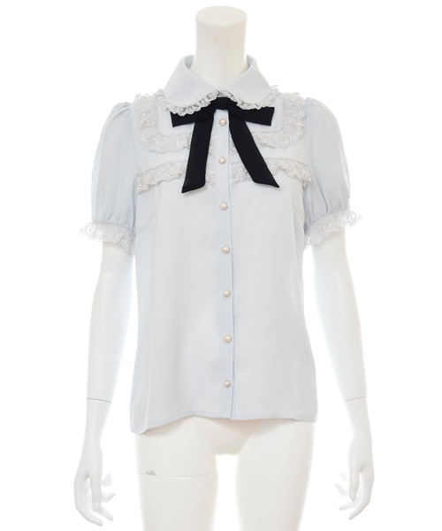 Secret Honey（シークレットハニー）の「ダブルレースヨークブラウス（シャツ/ブラウス・レディース・オフホワイト/ライトブルー・MEDIUM）」の13枚目の写真