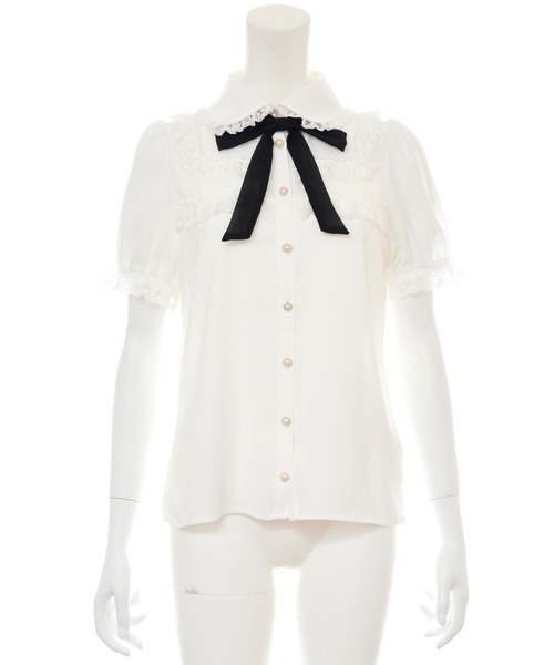 Secret Honey（シークレットハニー）の「ダブルレースヨークブラウス（シャツ/ブラウス・レディース・オフホワイト/ライトブルー・MEDIUM）」の12枚目の写真