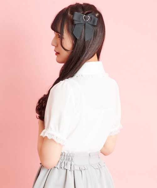 Secret Honey（シークレットハニー）の「ダブルレースヨークブラウス（シャツ/ブラウス・レディース・オフホワイト/ライトブルー・MEDIUM）」の9枚目の写真