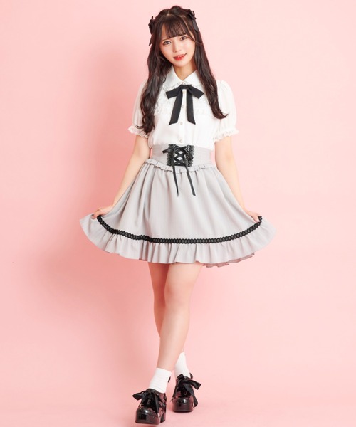 Secret Honey（シークレットハニー）の「ダブルレースヨークブラウス（シャツ/ブラウス・レディース・オフホワイト/ライトブルー・MEDIUM）」の10枚目の写真