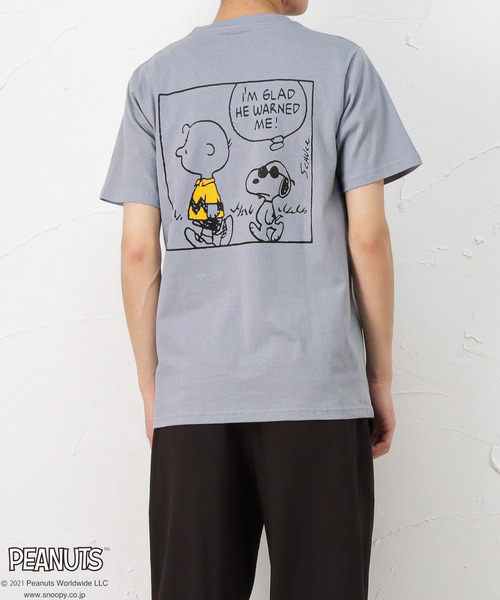 PEANUTS(ピーナッツ)の「バックプリント 半袖Tシャツ(Tシャツ/カットソー・メンズ・ピンク/ホワイト/ブルー・XL/M/L)」の3枚目の写真
