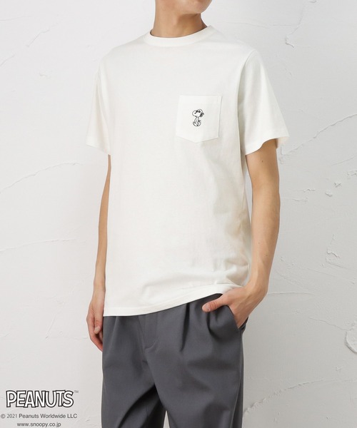 PEANUTS(ピーナッツ)の「バックプリント 半袖Tシャツ(Tシャツ/カットソー・メンズ・ピンク/ホワイト/ブルー・XL/M/L)」の16枚目の写真