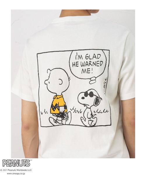 PEANUTS(ピーナッツ)の「バックプリント 半袖Tシャツ(Tシャツ/カットソー・メンズ・ピンク/ホワイト/ブルー・XL/M/L)」の15枚目の写真
