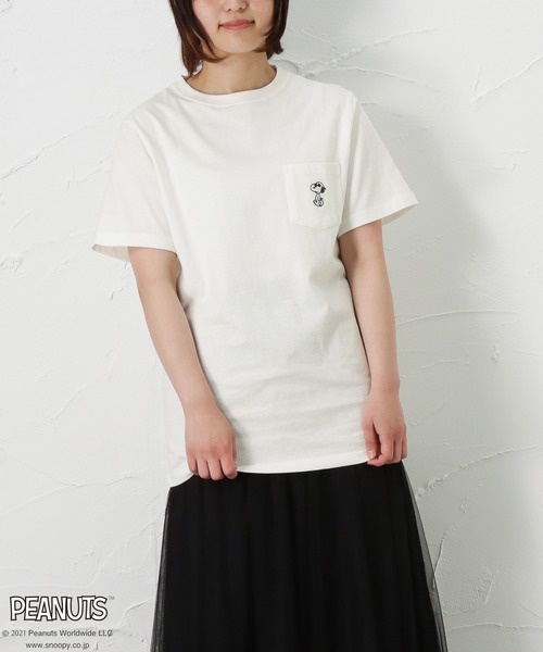 PEANUTS(ピーナッツ)の「バックプリント 半袖Tシャツ(Tシャツ/カットソー・メンズ・ピンク/ホワイト/ブルー・XL/M/L)」の8枚目の写真
