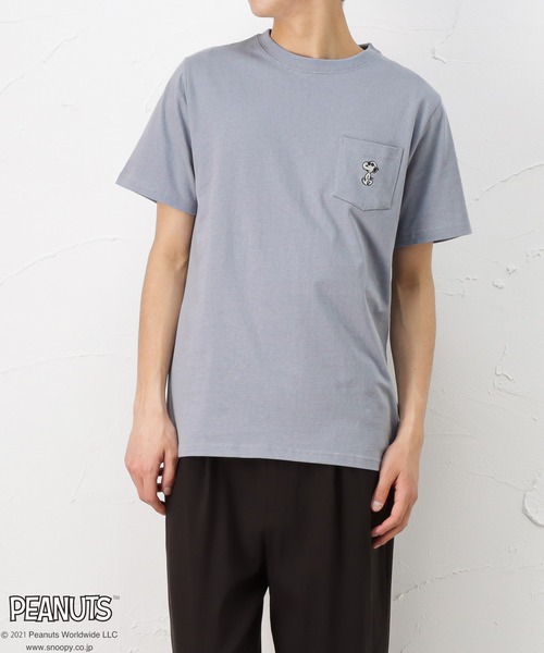 PEANUTS(ピーナッツ)の「バックプリント 半袖Tシャツ(Tシャツ/カットソー・メンズ・ピンク/ホワイト/ブルー・XL/M/L)」の5枚目の写真