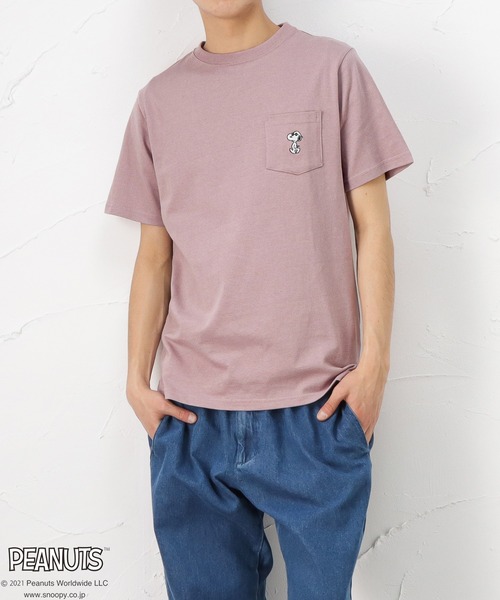 PEANUTS(ピーナッツ)の「バックプリント 半袖Tシャツ(Tシャツ/カットソー・メンズ・ピンク/ホワイト/ブルー・XL/M/L)」の4枚目の写真