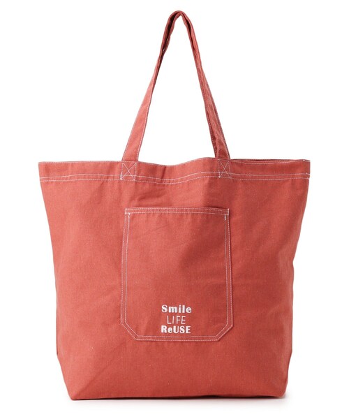 SHOO・LA・RUE(シューラルー)の「◆リサイクルトートバッグBIG(前ポケット)(トートバッグ・レディース・オレンジ/アイボリー/イエロー/ネイビー/ベージュ・00)」の6枚目の写真