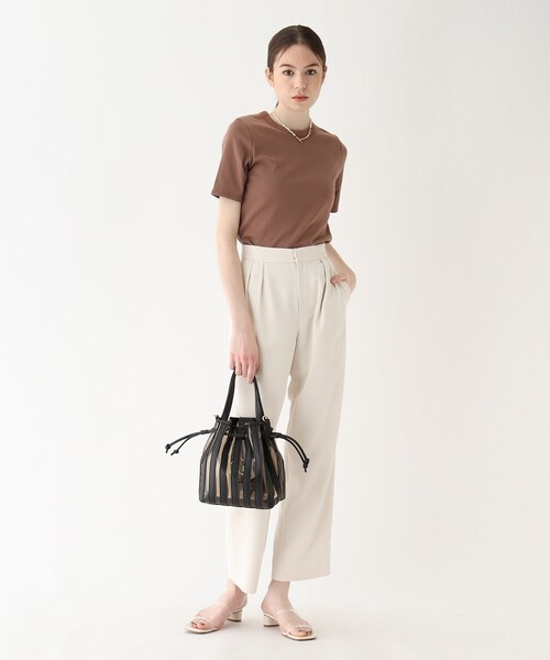 AG by aquagirl（エージーバイアクアガール）の「◆PVCストライプ巾着ショルダー（ショルダーバッグ・レディース・ブラック/グレー/ライトグリーン・00）」の7枚目の写真