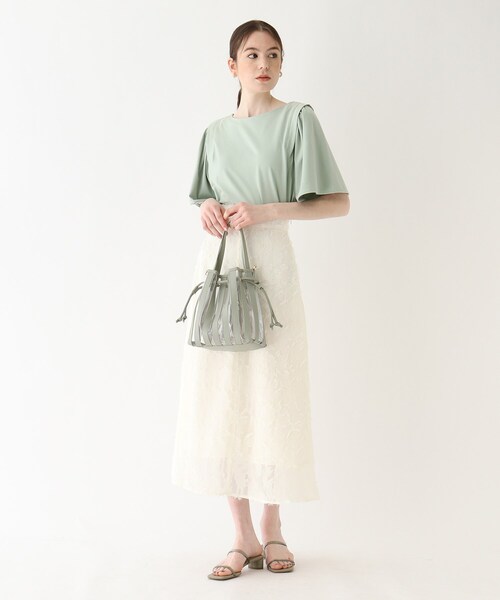 AG by aquagirl（エージーバイアクアガール）の「◆PVCストライプ巾着ショルダー（ショルダーバッグ・レディース・ブラック/グレー/ライトグリーン・00）」の12枚目の写真